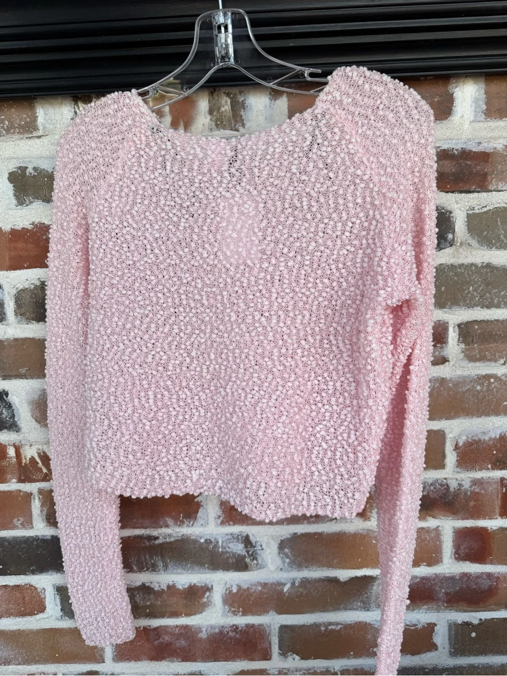 H&M Pink Chenille Cropped Sweater